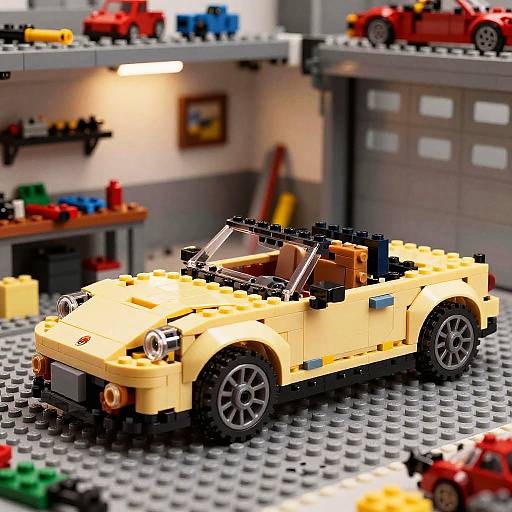 Lego Miata Convertible in Lego Garage