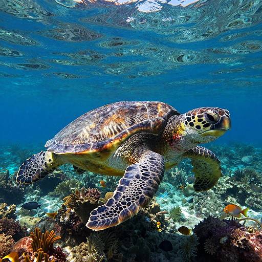 Realistic Sea Turtle Close-Up