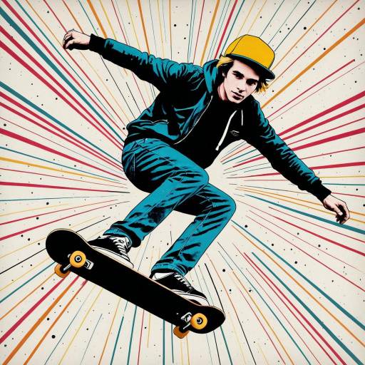 Pop Art Skateboarder Inspired by Warhol