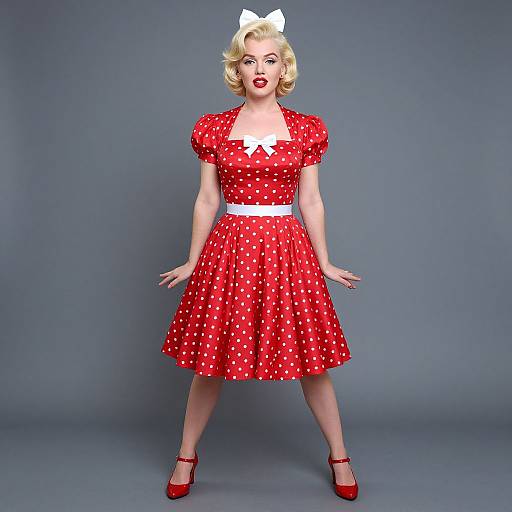 Classic Marilyn Monroe Polka Dot Dress