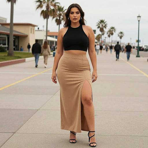 Curvy Chic Woman on Boardwalk