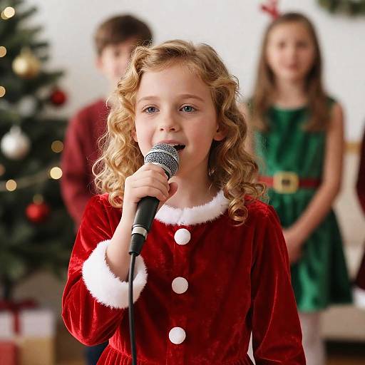 Festive Christmas Performance by Young Girl