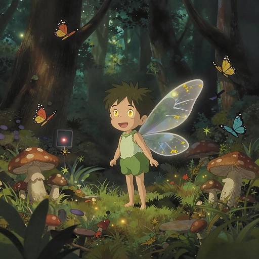 Mischievous Tiny Faerie Macro Portrait