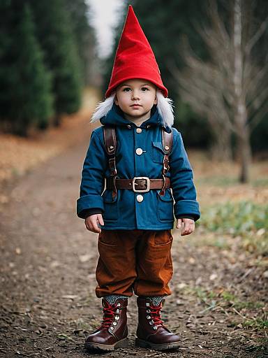 Child Gnome in Red Hat Full Body