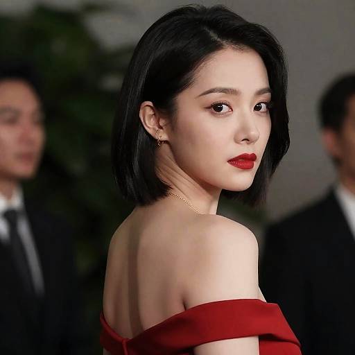 Elegant Asian Woman with Intense Gaze