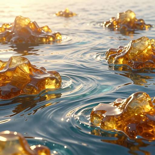3D Amber Islands in Molten Seascape