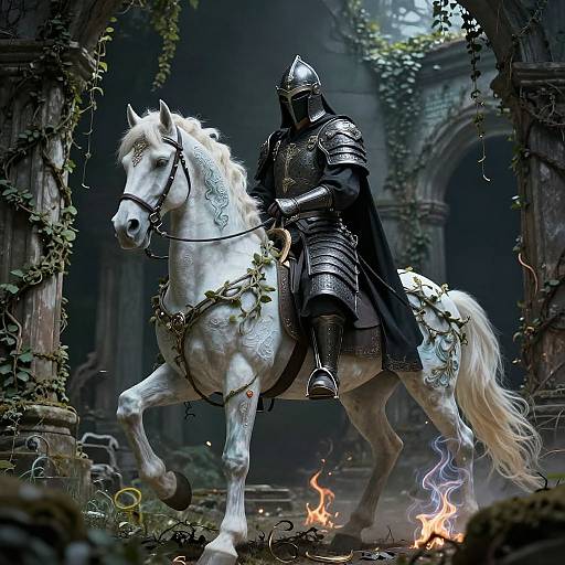 Ancient Armored Warrior on Spectral Horse