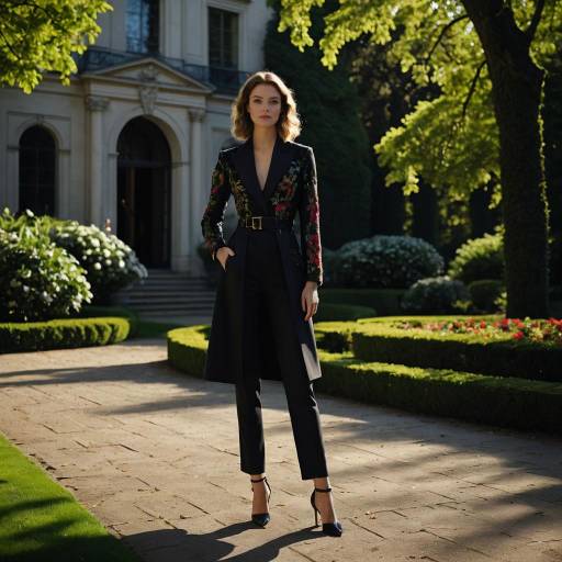 Elegant High Fashion in a European Garden