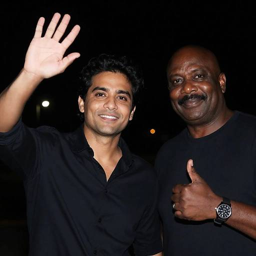 Smiling Men in a Dark Atmosphere