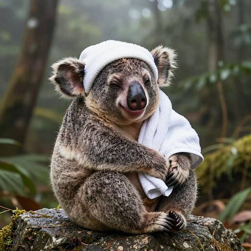 Cozy Koati in Misty Forest