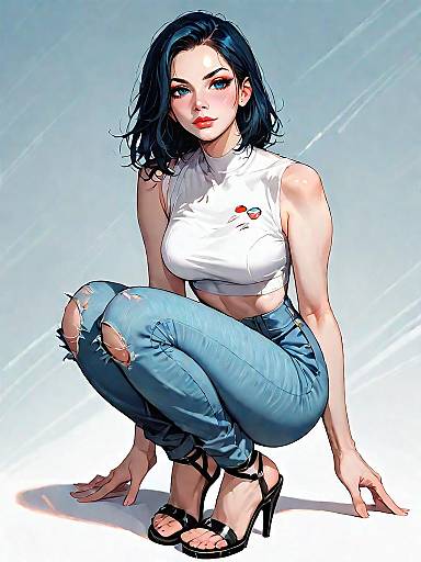 Stylish Urban Woman in Realistic Detail