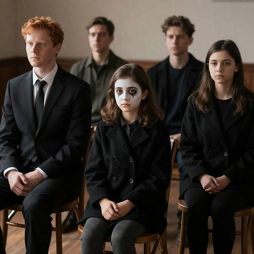 Serious Group Portrait in Warm Lighting