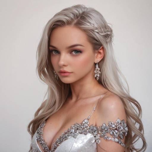 Mesmerizing Elegance of a Silver-Haired Girl Mesmerizing Elegance of a Silver-Haired Girl