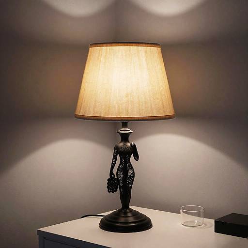 Stylish Beige Lamp with Decorative Base