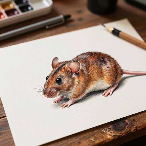 Realistic Mouse Drawing Concept