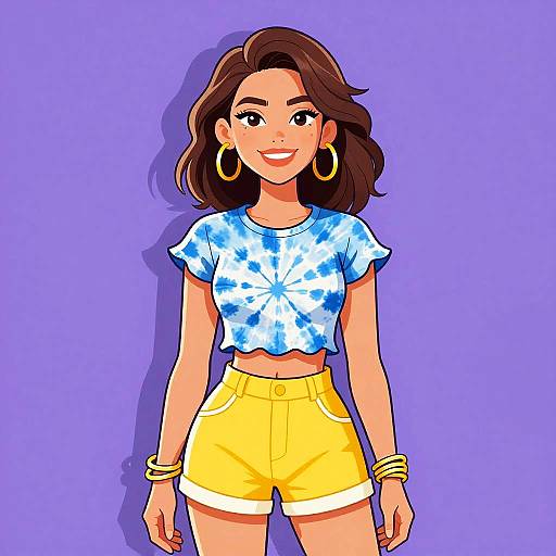 Smiling Woman in Summer Outfit