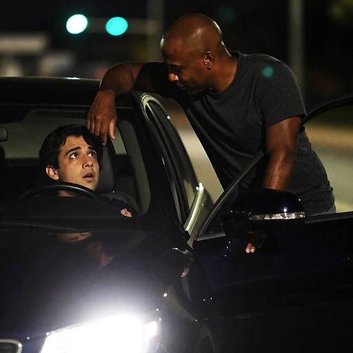 Nighttime Encounter by Car Lights