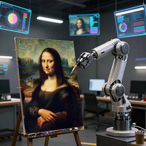 Futuristic Robotic Arm Repainting Art