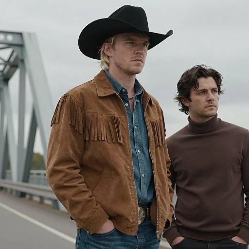Dramatic Bridge Portrait of Two Men