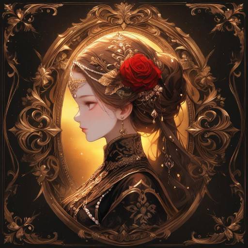 Elegant Woman in Baroque Portrait Style