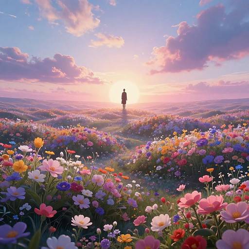 Surreal Landscape with Solitary Figure