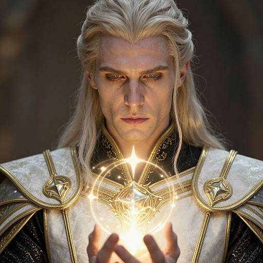 Aasimar Man Casting Holy Ritual