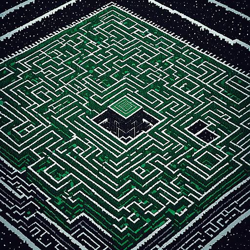 Knitted 8-Bit Beast in Emerald Labyrinth