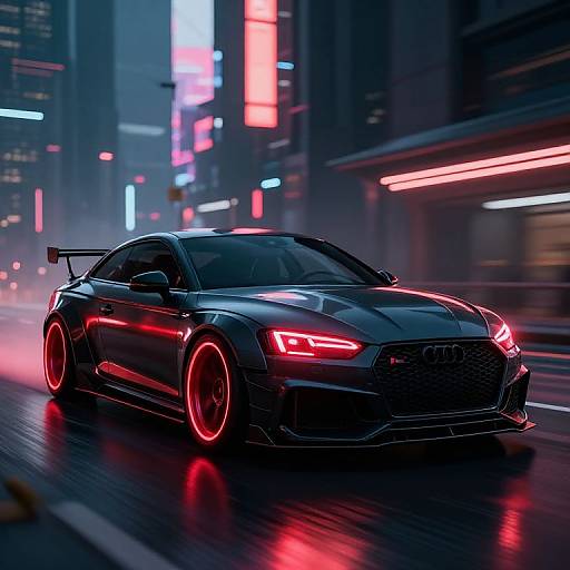 Futuristic Black Audi RS5 Cyberpunk