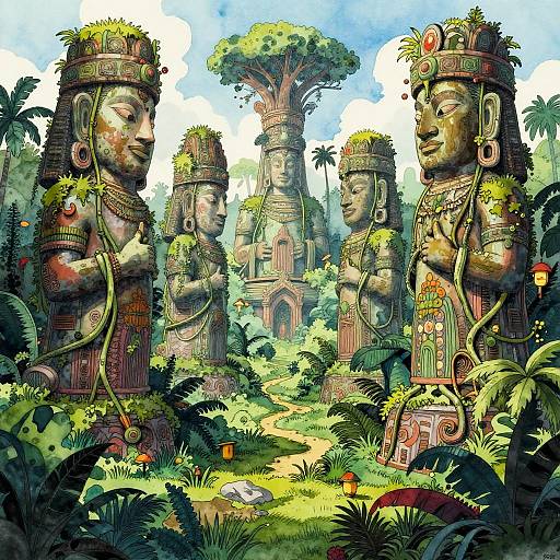 Surreal Jungle Tattoo Landscape