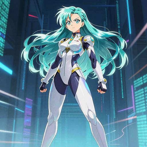 Anime Android 18 in Quantum Armor