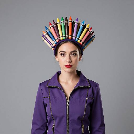 Woman in Purple Crayon Costume