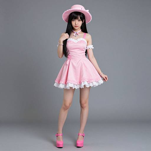 Pink Pop Singer Costume Girl