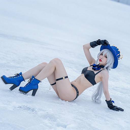 Nude Woman on Snowy Ground