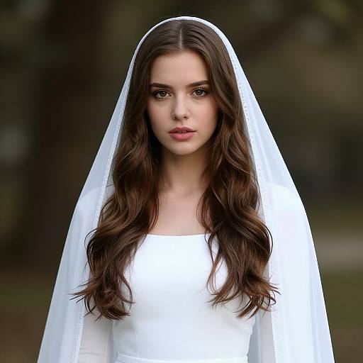 Realistic White Witch Costume Portrait