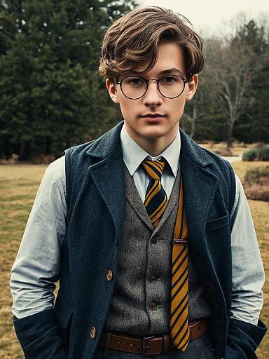 Realistic Newt Scamander Boy Portrait