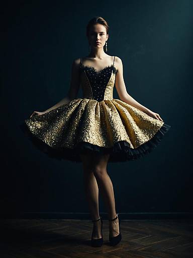 Full-Body Editorial Mini Ball Gown