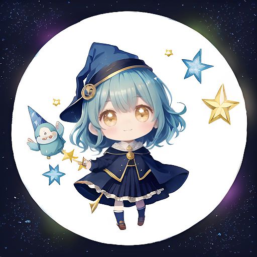 Cute Chibi Wizard in Dreamy Setting