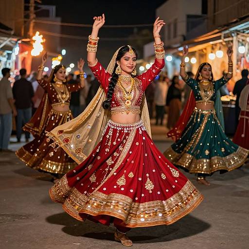 Pakistani Girls Dancing Night Market