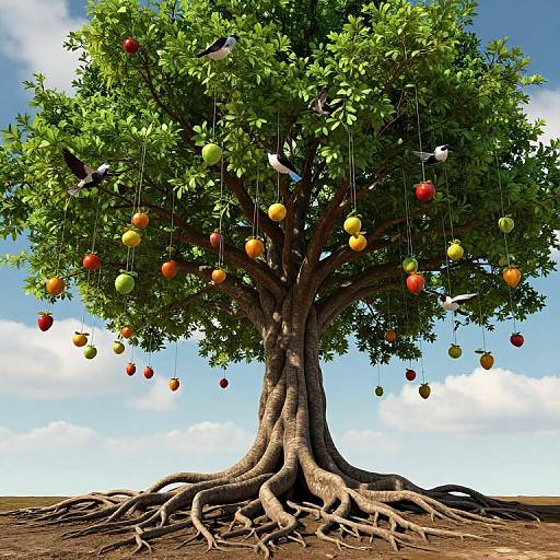 Surreal Tree with Inverted Canopy