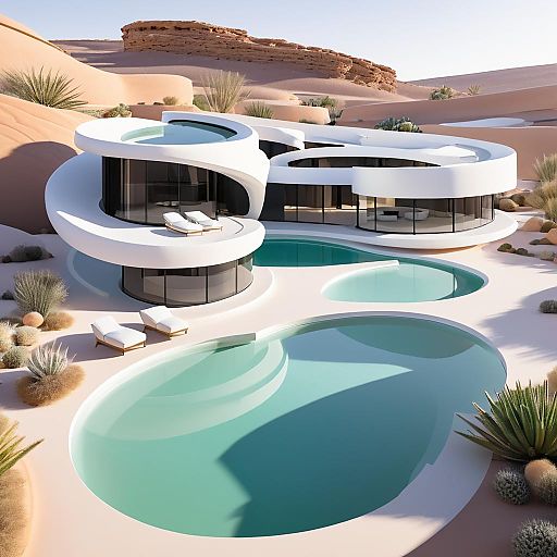Futuristic Villa in Sci-Fi Desert Setting Futuristic Villa in Sci-Fi Desert Setting