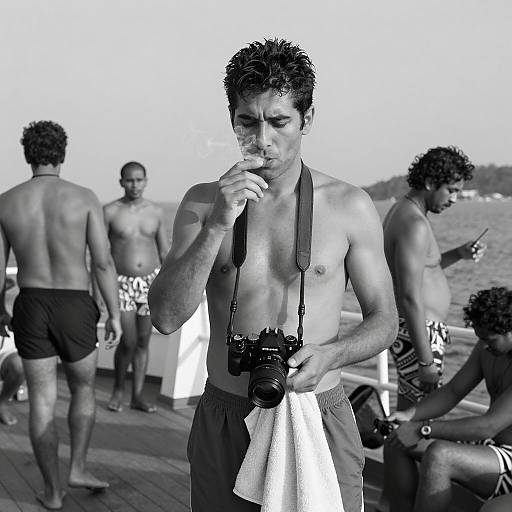 Intense Portrait on a Boat Deck