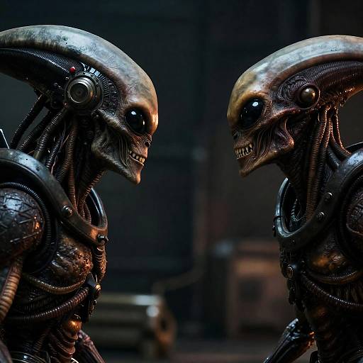 Intense Alien Confrontation in Industrial Setting