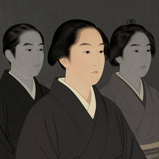 Monochrome Japanese Renaissance Portrait