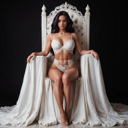 Elegant Curvy Woman on Royal Throne Elegant Curvy Woman on Royal Throne