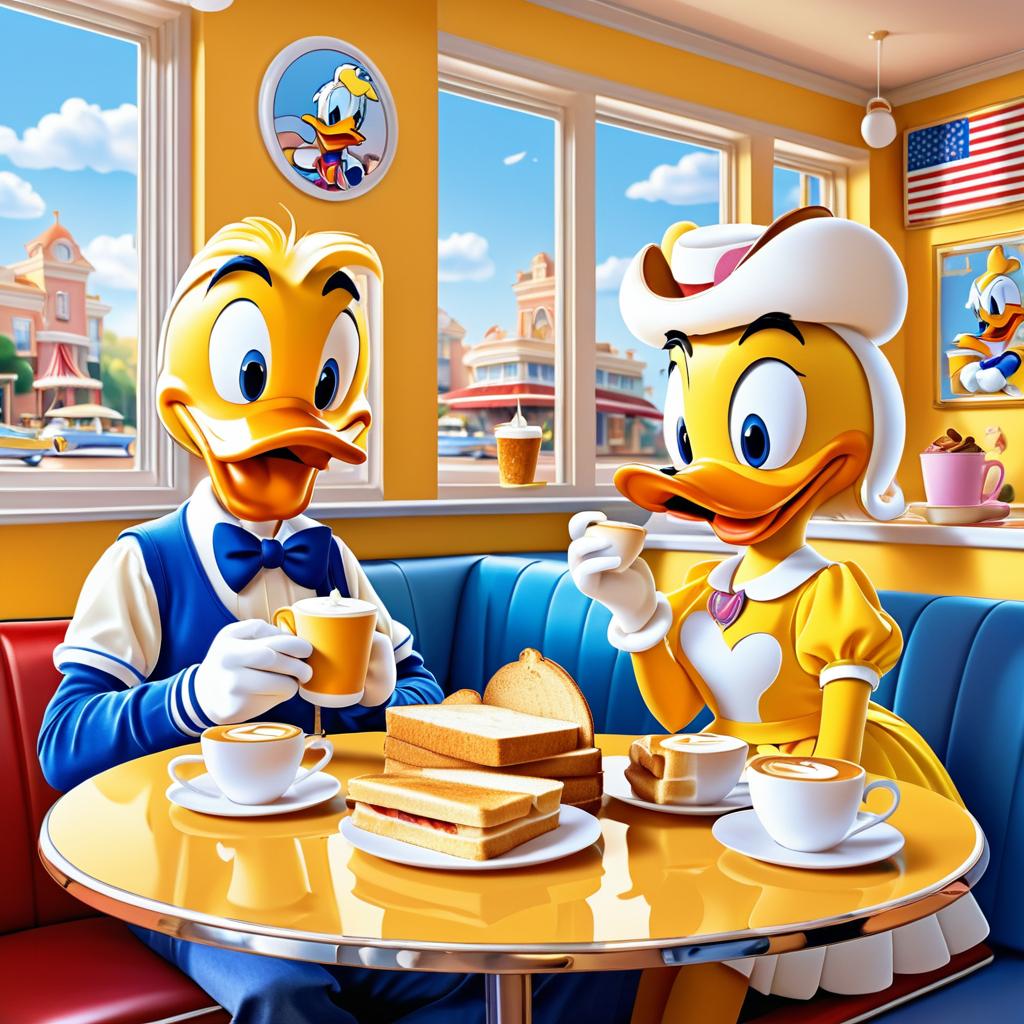 Teenage Donald and Daisy Duck Breakfast Scene