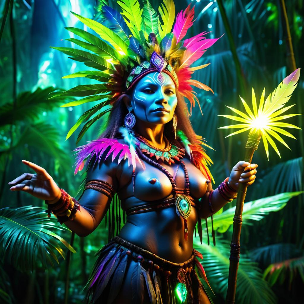 Enchanting Jungle Troll Shaman Casting Light