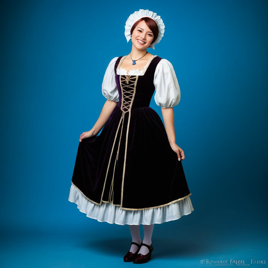 Renaissance Tavern Maid in Arctic Blue