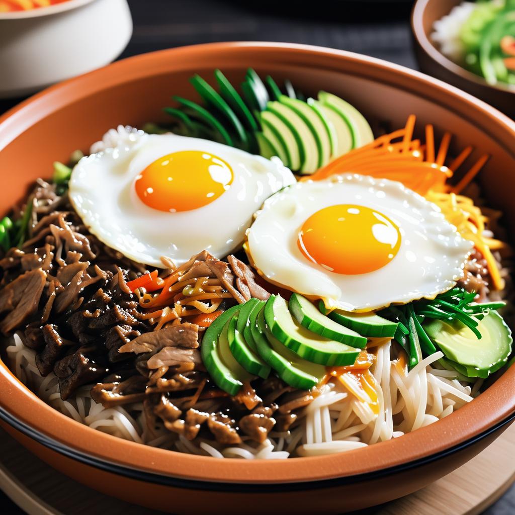 Photorealistic Korean Bibimbap Photography