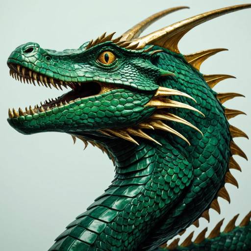 Emerald Sea Serpent with Golden Fins Emerald Sea Serpent with Golden Fins