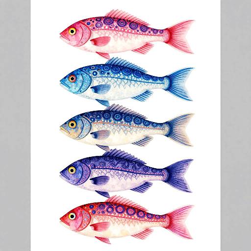 Vibrant Colorful Fish Digital Art